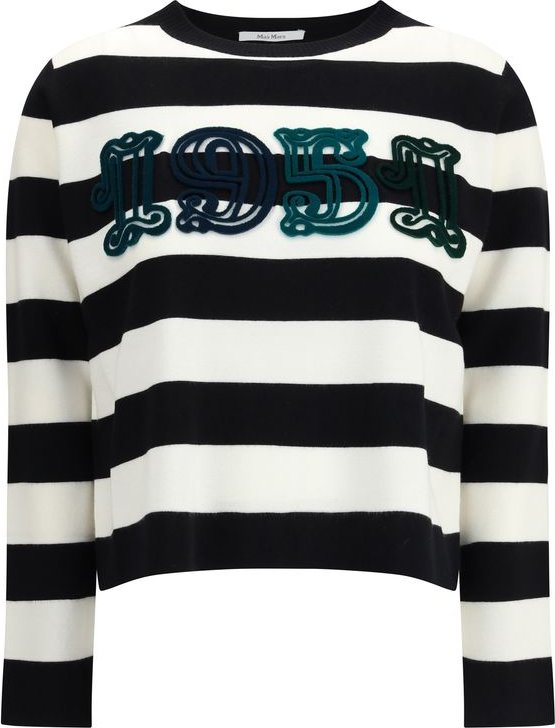 Gestreifter Pullover mit Grafik