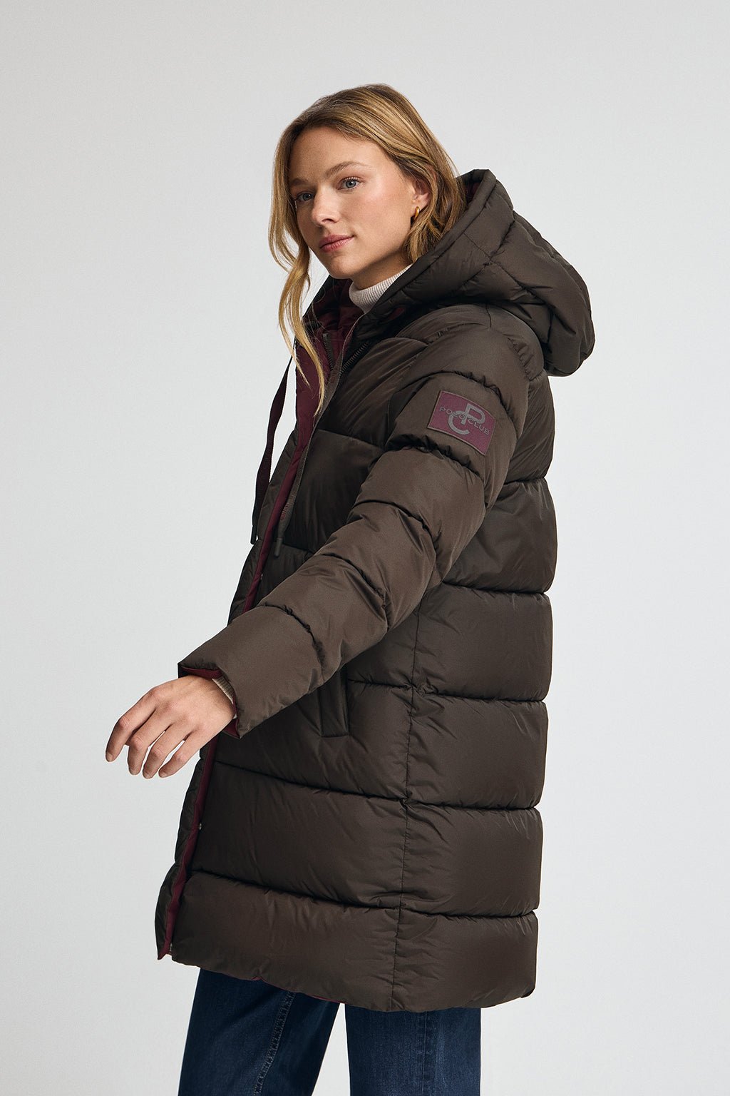 Wendejacke Gaia schokobraun mit Polo Club-Logo