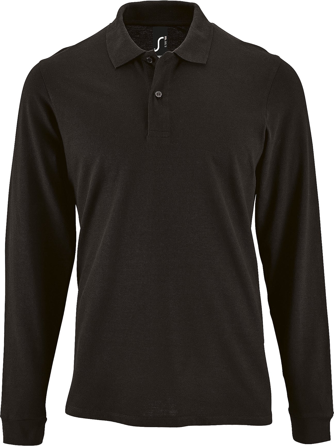 SOLS Mens Perfect Langarm-Pique-Poloshirt (Schwarz)