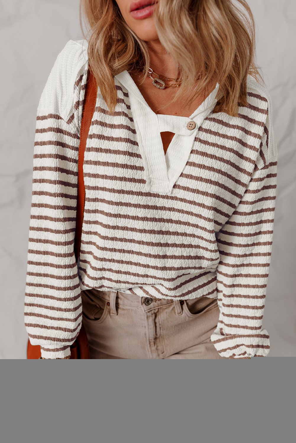 Gestreiftes Button-Down-Oberteil