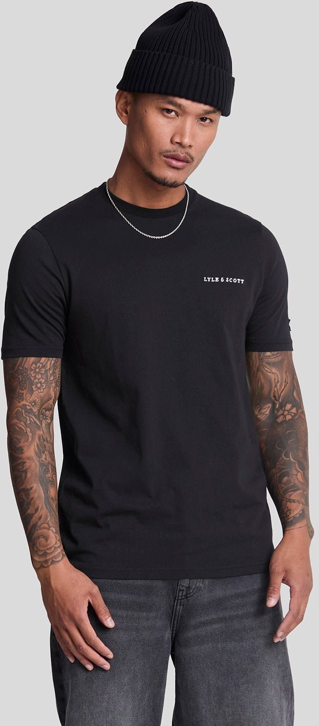 Lyle & Scott Baumwoll-T-Shirt mit gesticktem Logo – Marineblau