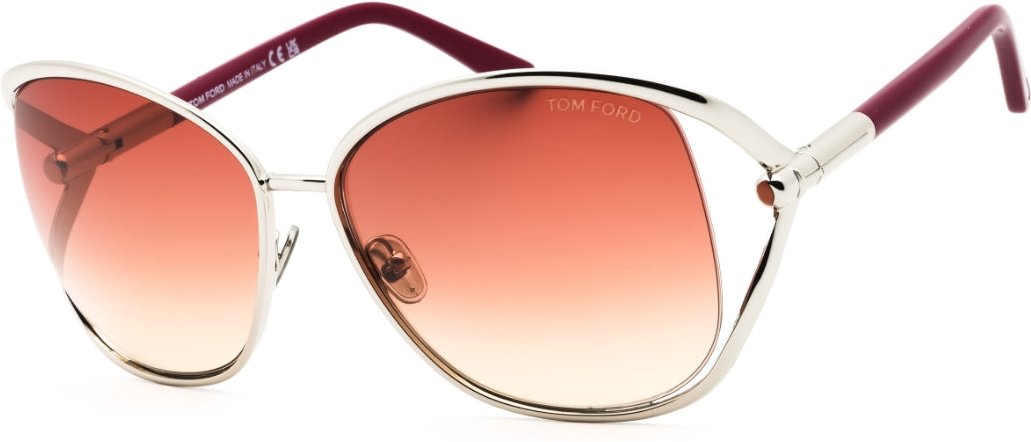 Tom Ford Marta – Sonnenbrille in glänzendem Palladiumsilber