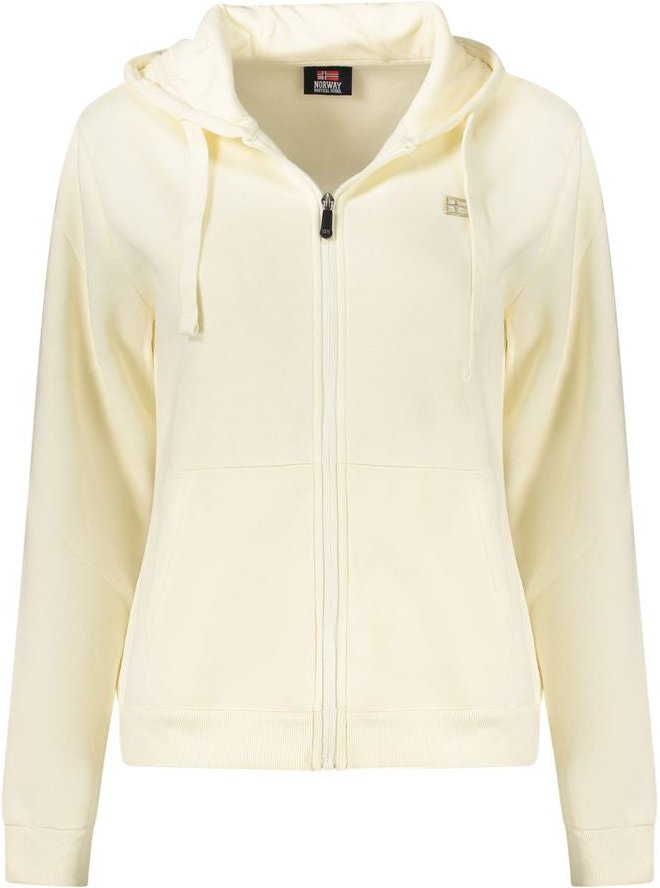 Norwegen 1963 Weißer Baumwoll-Damen-Hoodie Sweatshirt