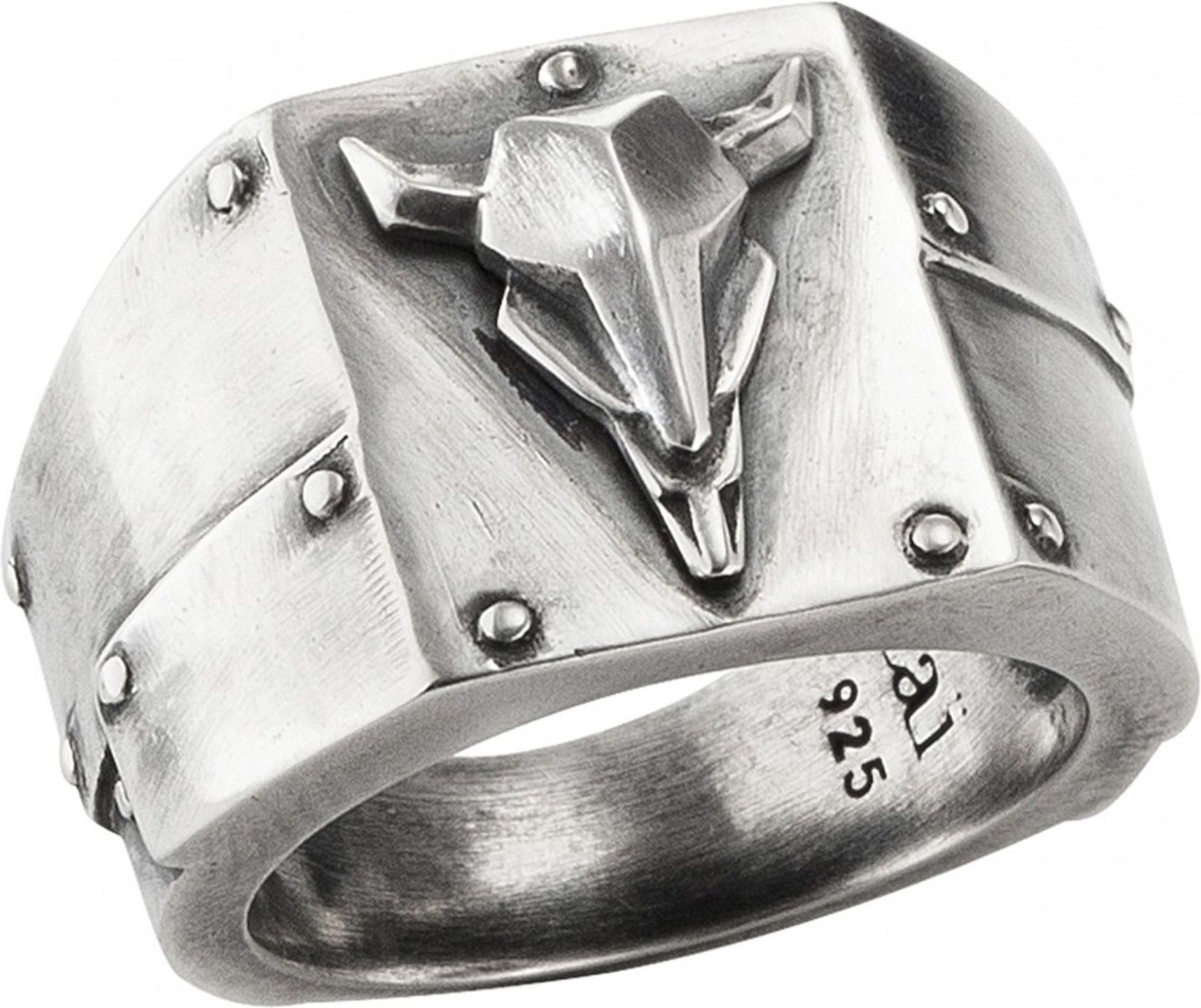 cai Ring Silber 925 oxidiert Stierkopf