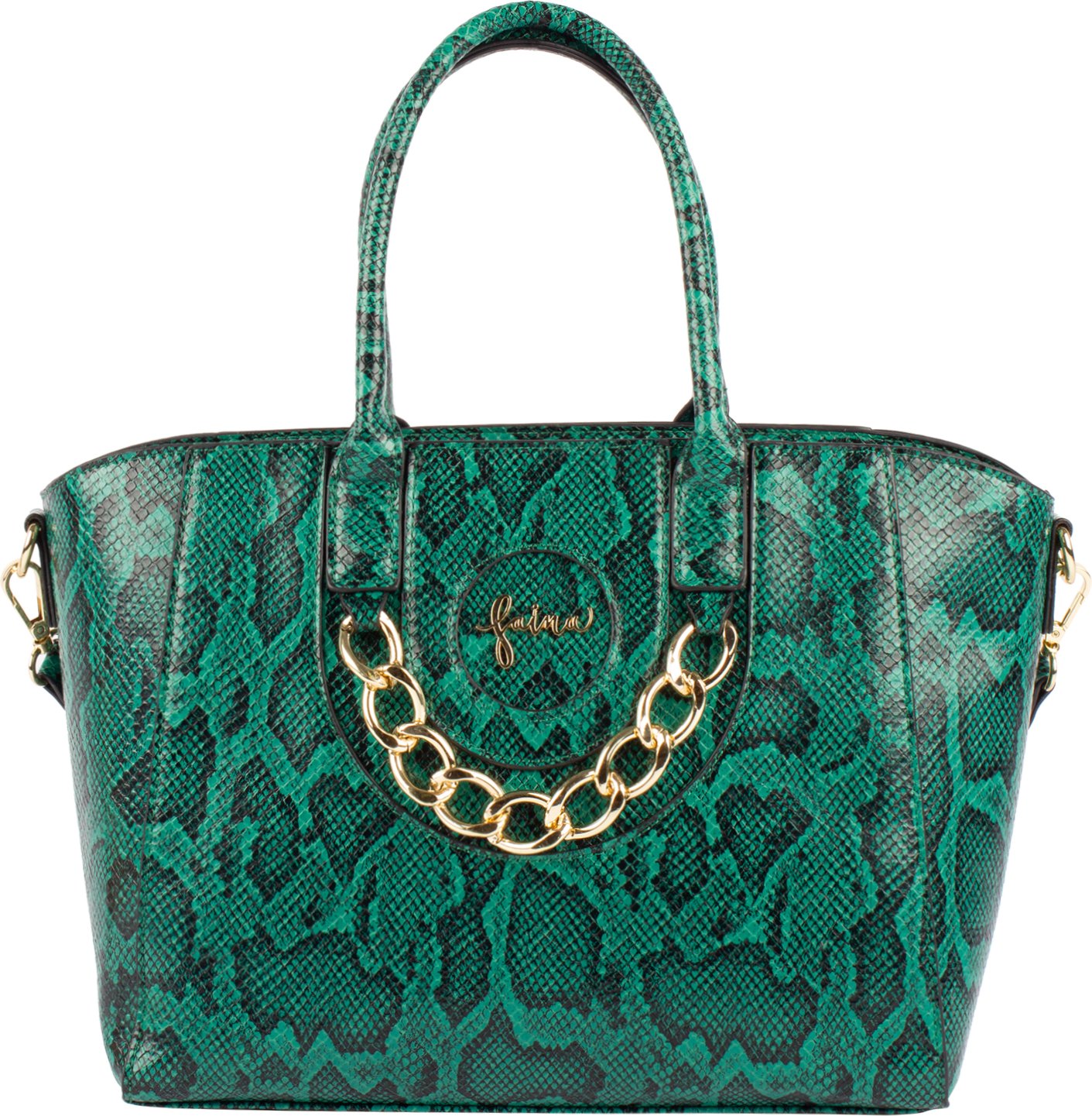 Faina Einkaufstasche Damen Grün Schwarz