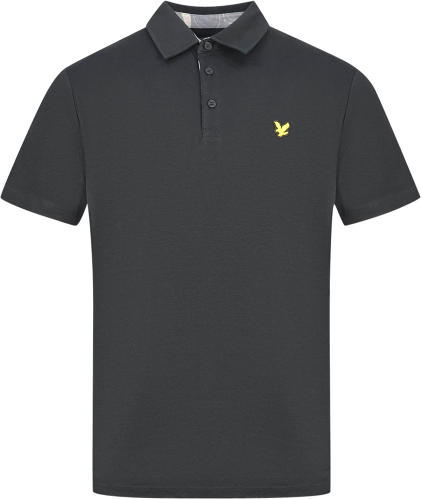 Lyle & Scott Poloshirt mit schwarzer Kontur und Knopfleiste