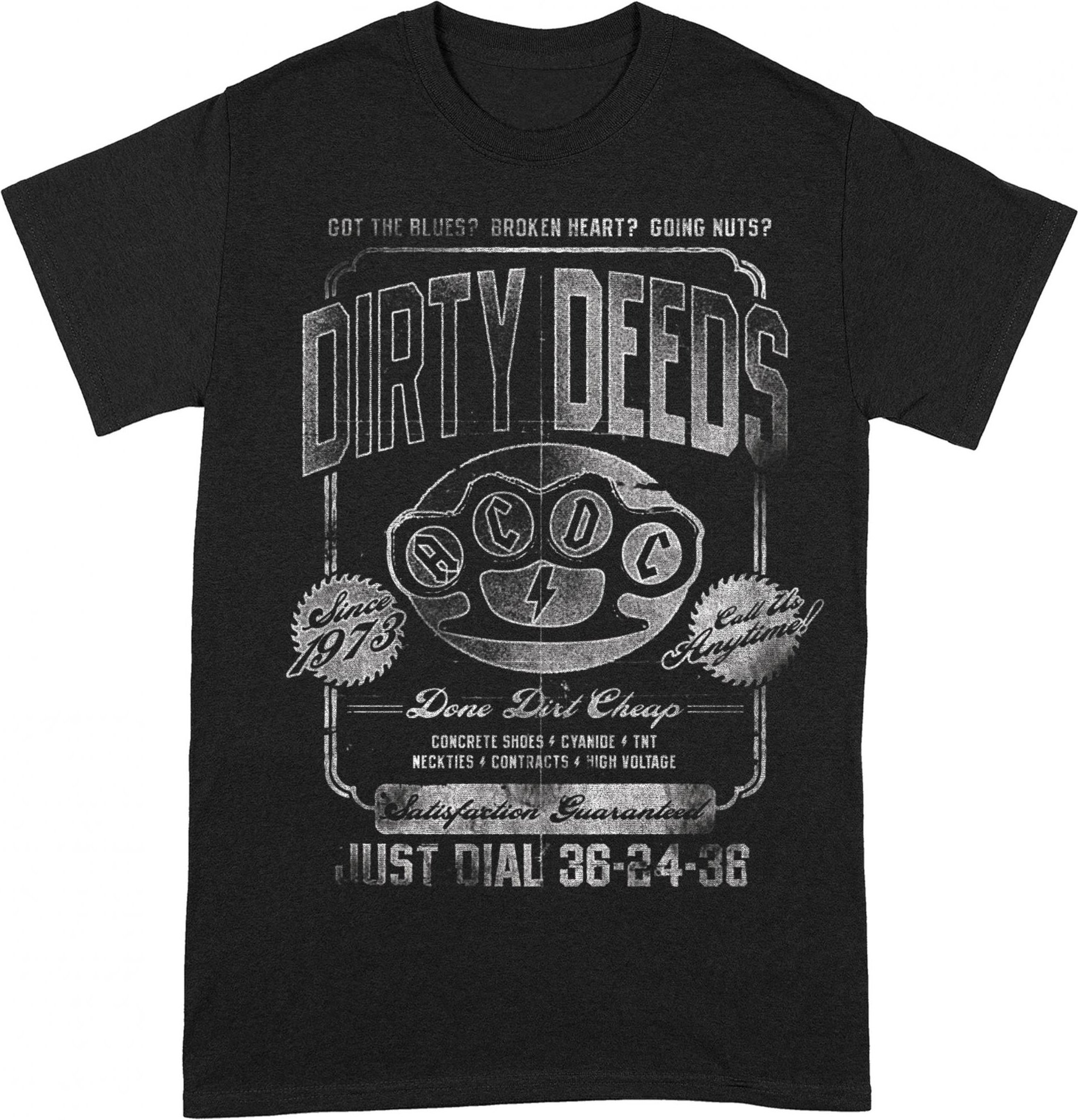 AC/DC - "Dirty Deeds Done Cheap Just Dial" T-Shirt für Herren/Damen Unisex (Schwarz/Grau)