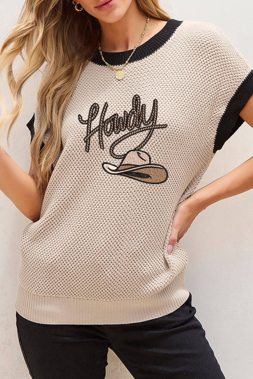 Strickweste mit Grafik