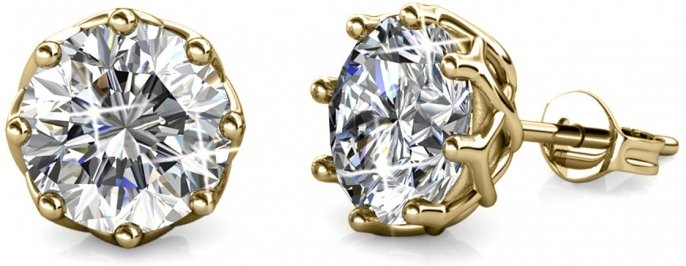 Lilien-Ohrringe - Gold und Kristall