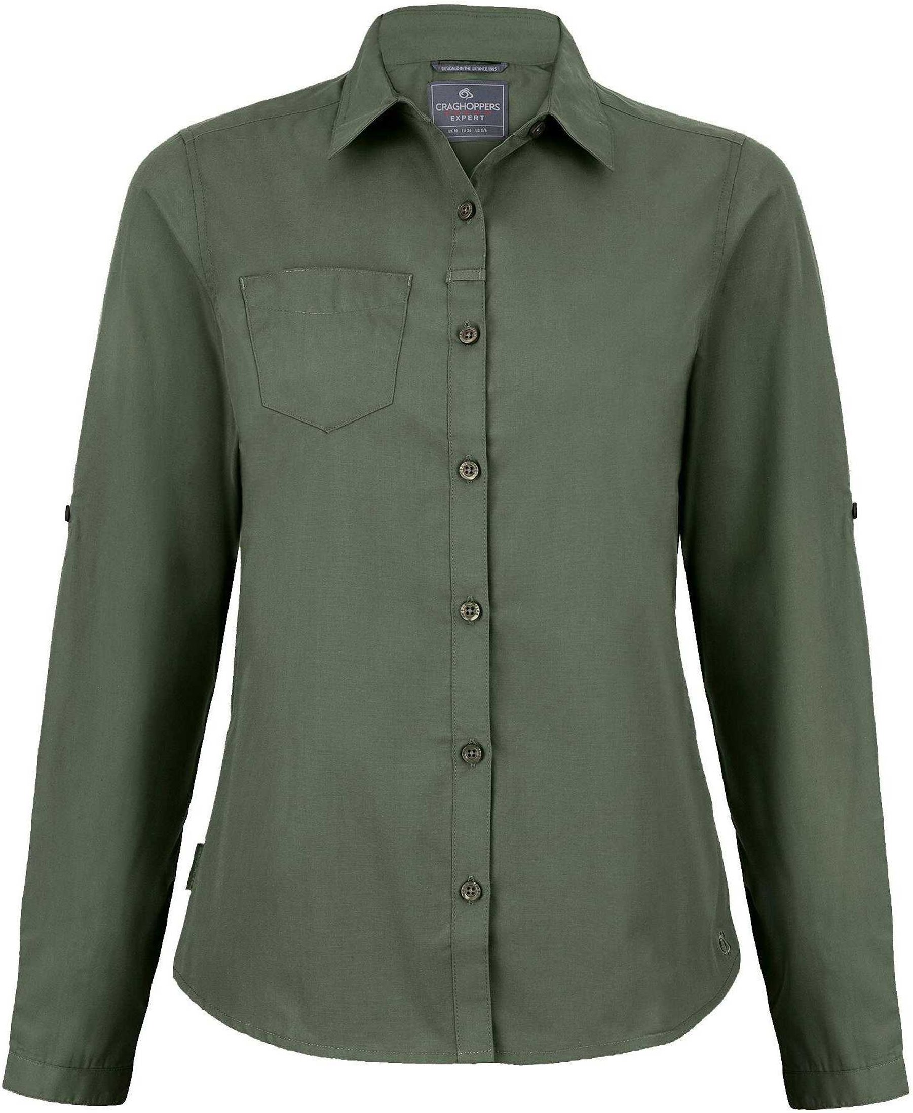 Craghoppers - "Kiwi" Hemd für Damen, Langärmlig (Dunkles Zedern-Grün)
