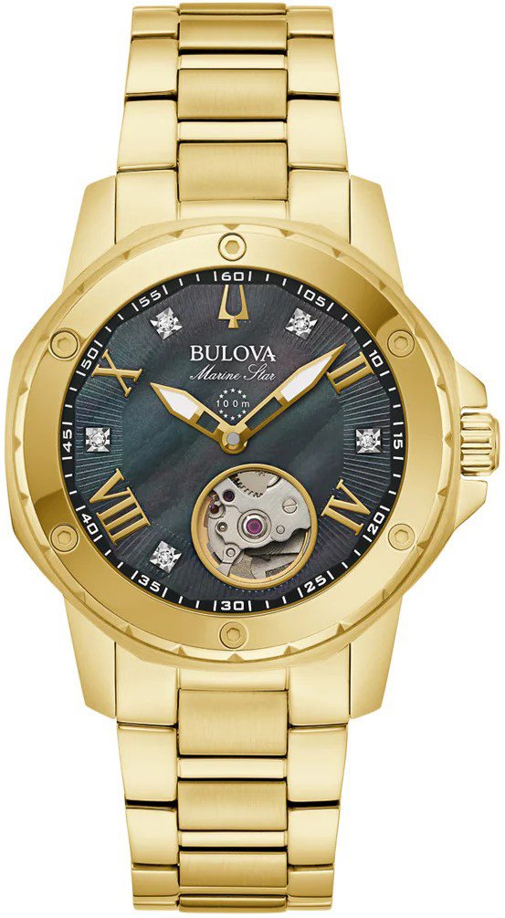 Bulova Marine Star Damen Gold Uhr 97P171