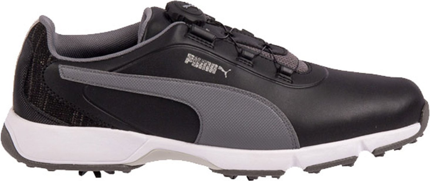 Puma Drive Fusion Disc Black Smooth Leder Herren Trainer 192226 02
