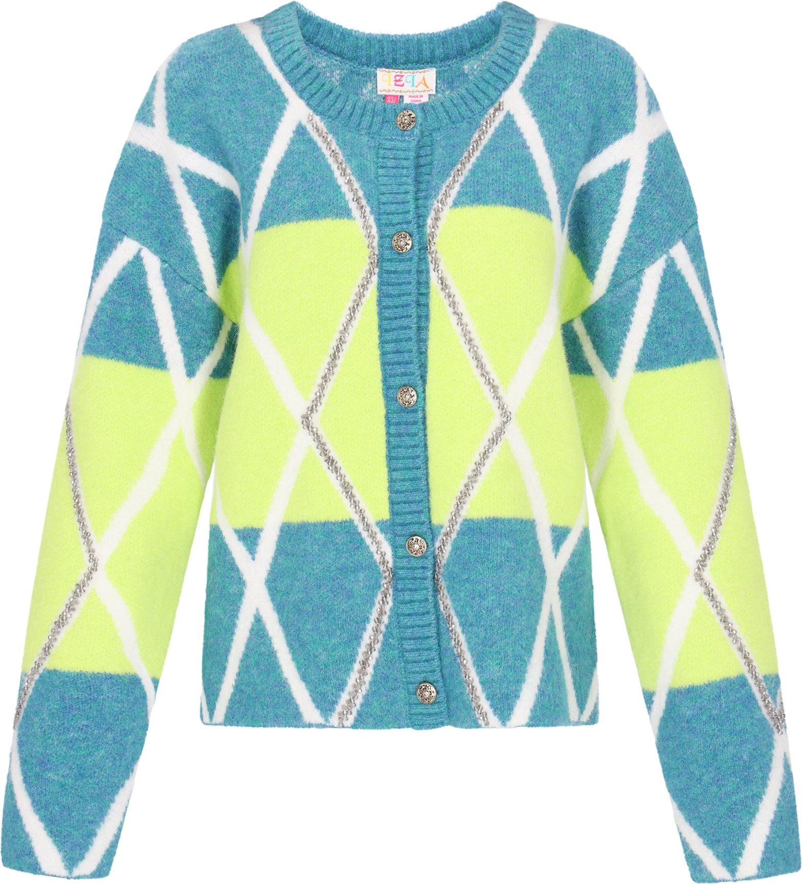 IZIA Strickjacke Frauen türkisfarbene Limette