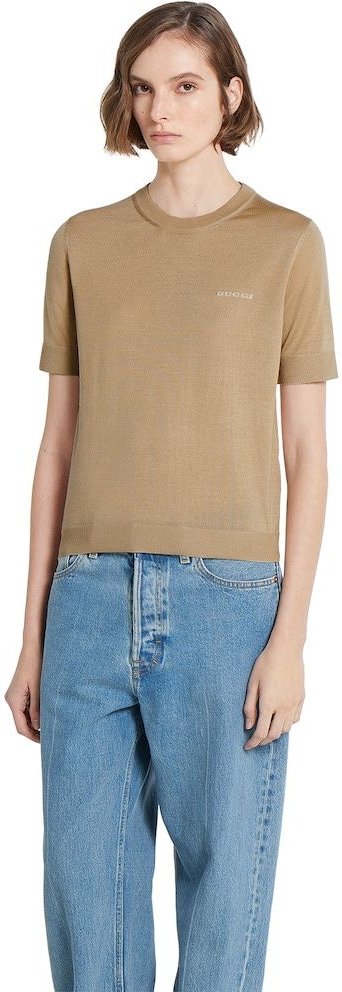 Beiger Cashmere-Mix-Pullover