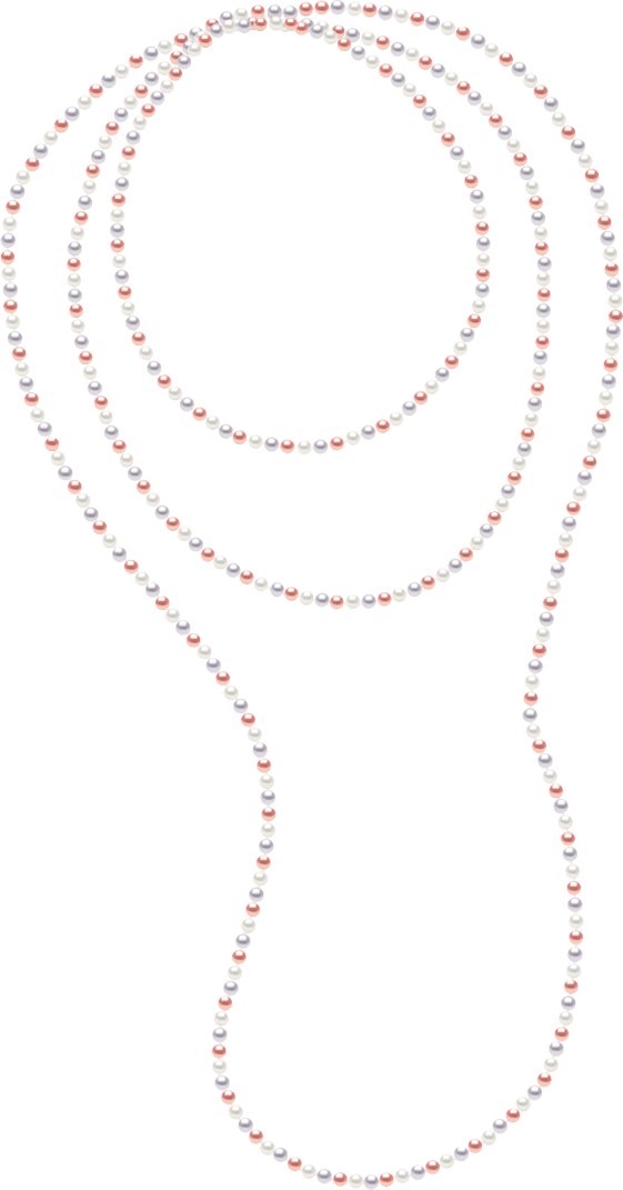 DIADEMA - Halskette - OPERA Echte Süßwasserperlen - Pastell Mehrfarbig