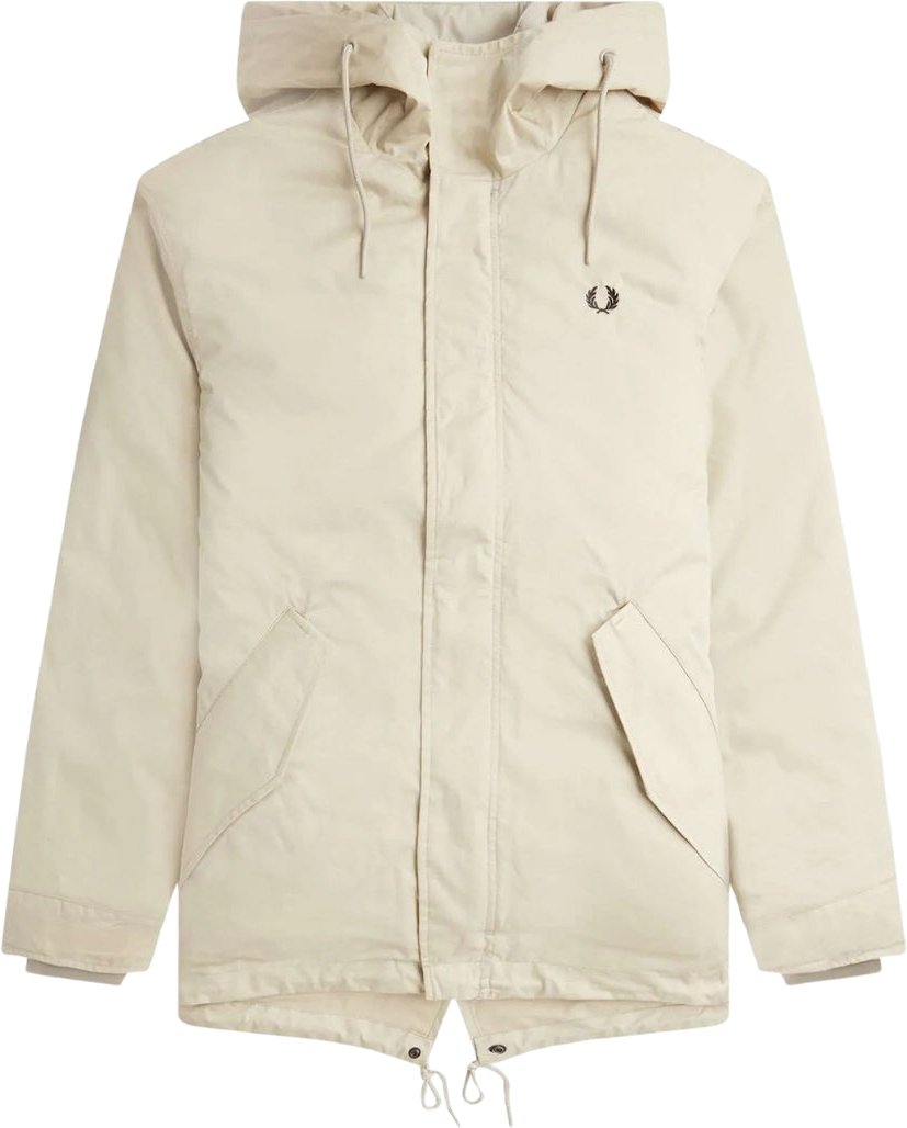 Fred Perry - Kurze, Wattierte Parkajacke „light Oyster"