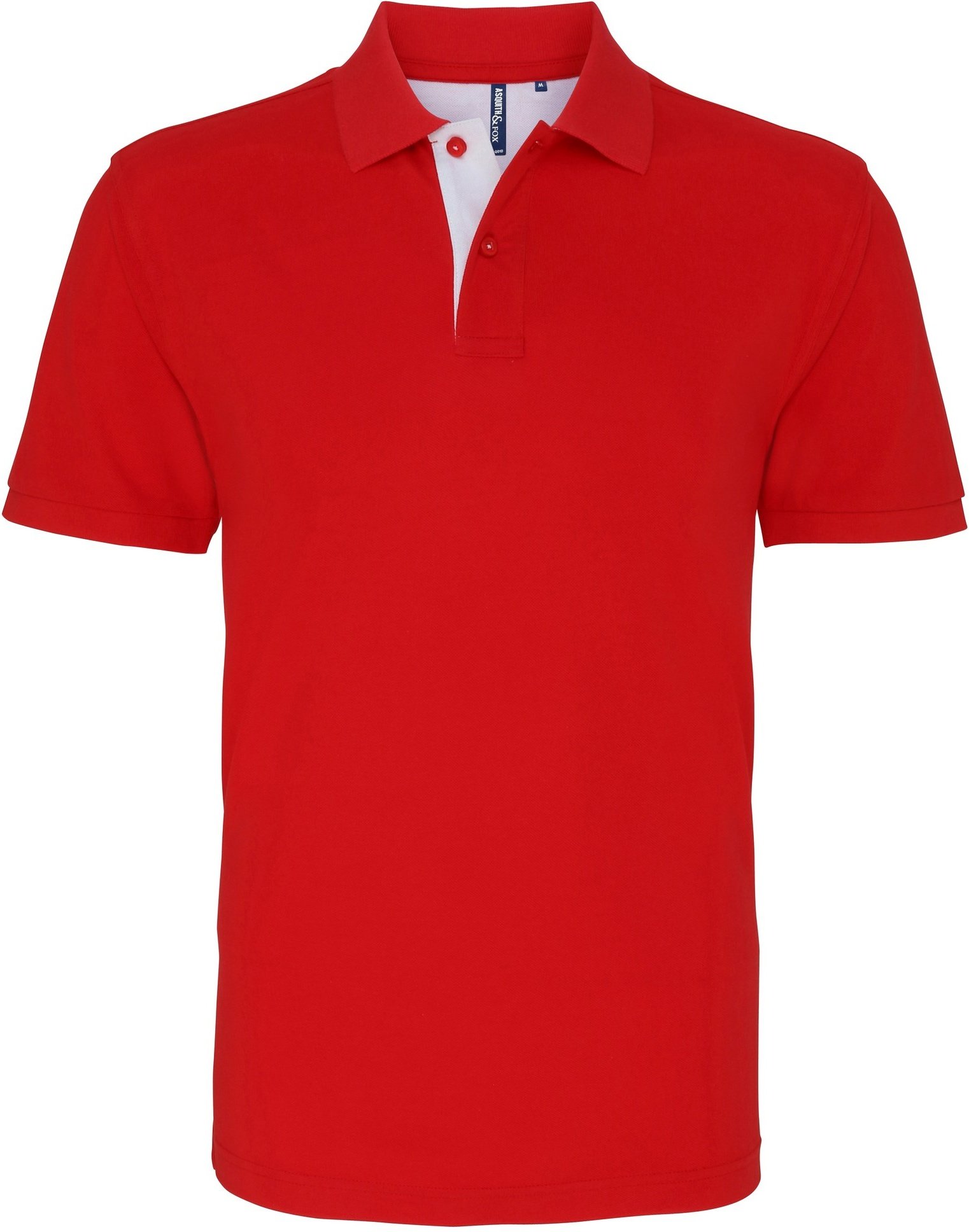 Thumbnail - Asquith & Fox Herren Classic Fit Kontrast-Poloshirt (Rot/Weiß)