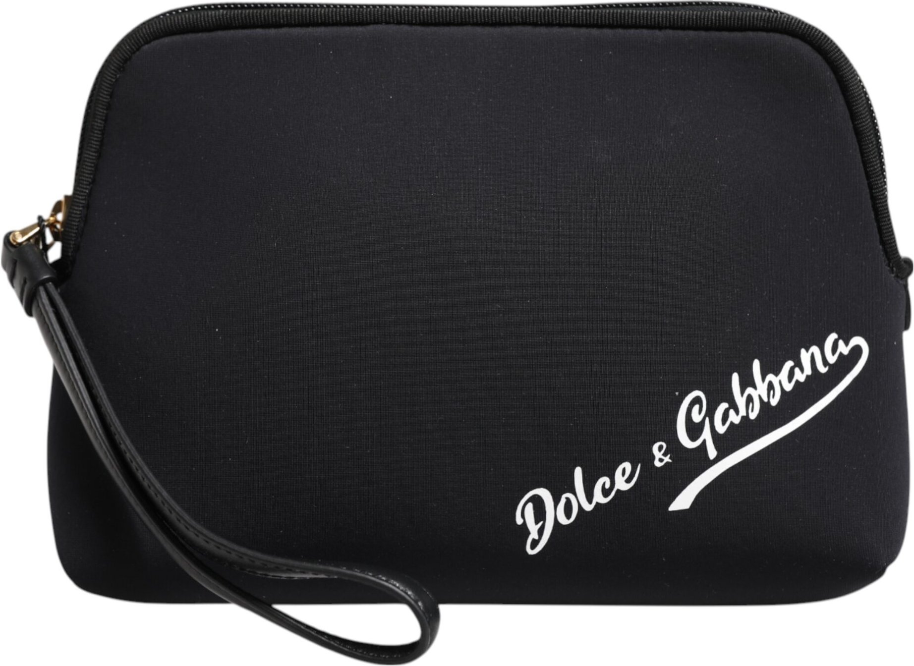 Schwarze Nylon DG LogoPrint Clutch mit Reißverschluss Tasche