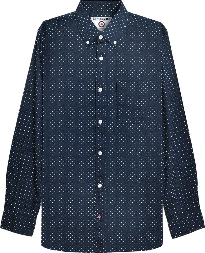 Lambretta - Hemd für Herren, Langärmlig (Dunkel-Marineblau)