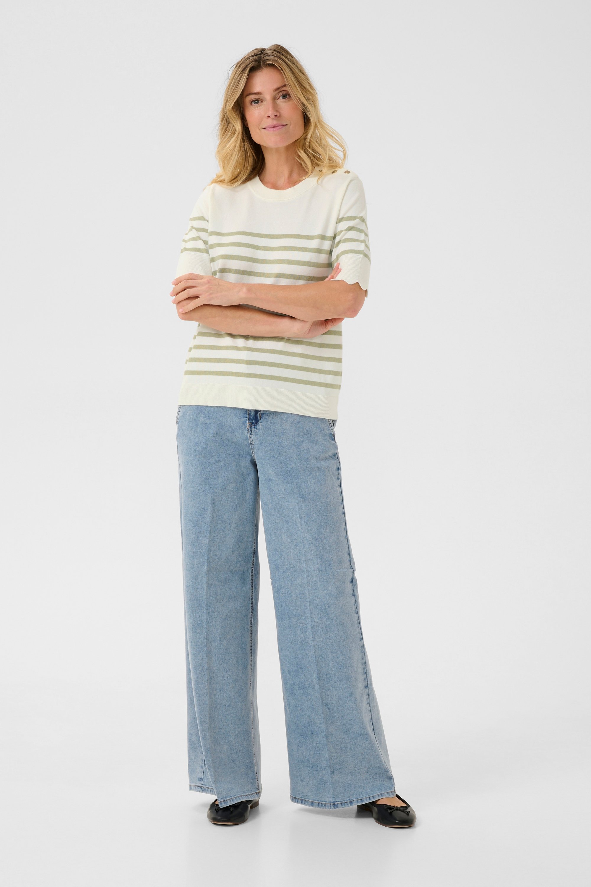 Strickpullover Straight fit white green