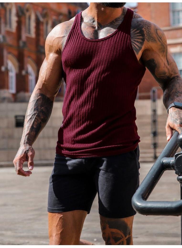 Herren Plus-Size Rundhals-Tanktop