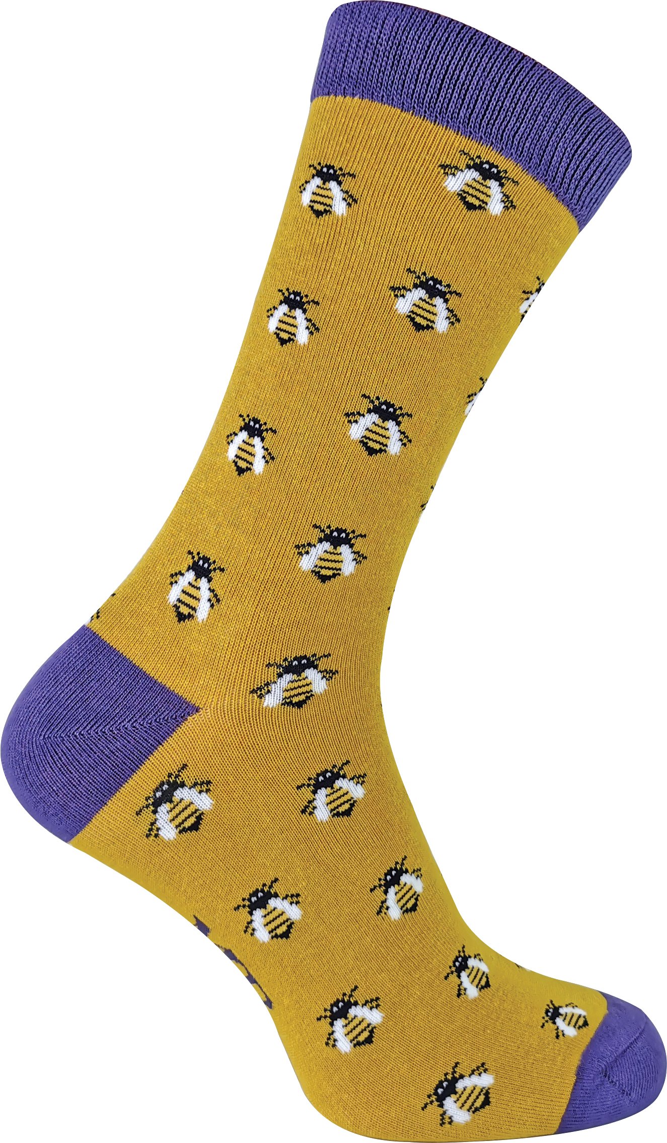Mr. Heron - Homme Chaussettes Animaux | Chaussettes Fantaisie Bambou Colorees - Abeille Au Miel (Jaune)
