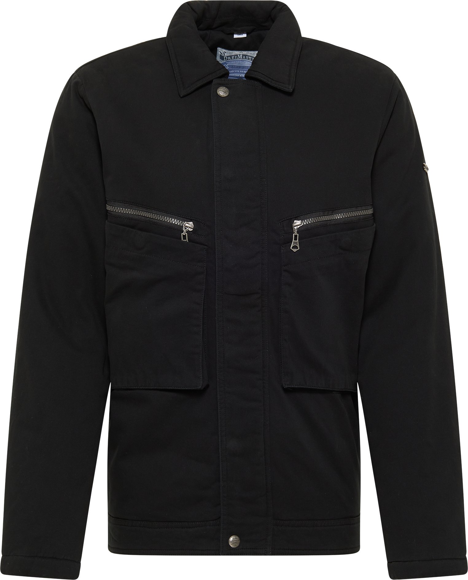 Dreimaster Winterjacke aus Baumwolle Herren schwarz