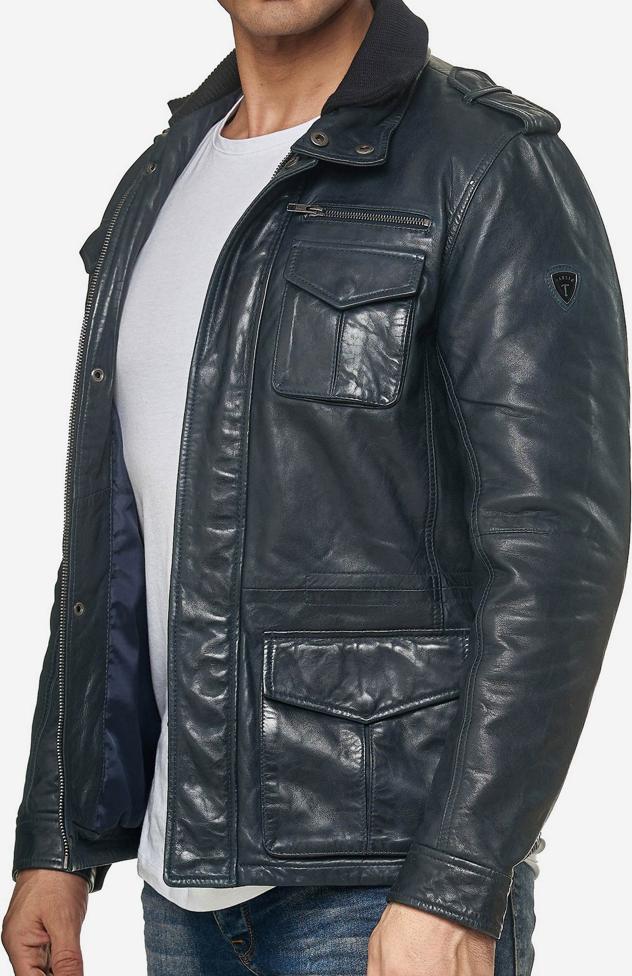 Thumbnail - Tazzio Herren Jacke Lederjacke Trenchcoat