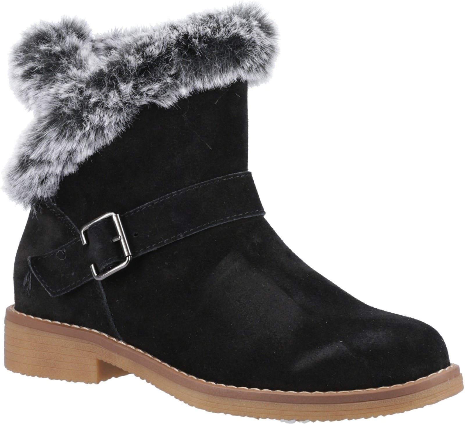 Hush Puppies Hannah Wildleder Damen Schwarz Stiefel