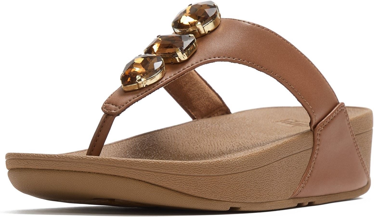 Fitflop Lulu Ultra-Jewel Zehensteg-Polyurethan Damen Sandalen in Dunkelbraun