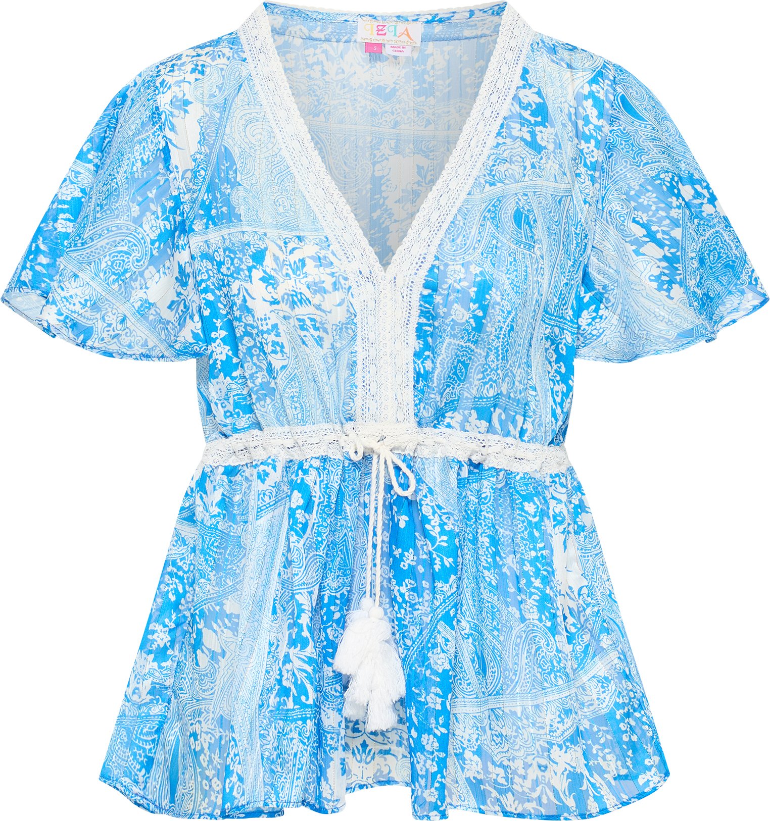 IZIA Bluse Damen blau weiss