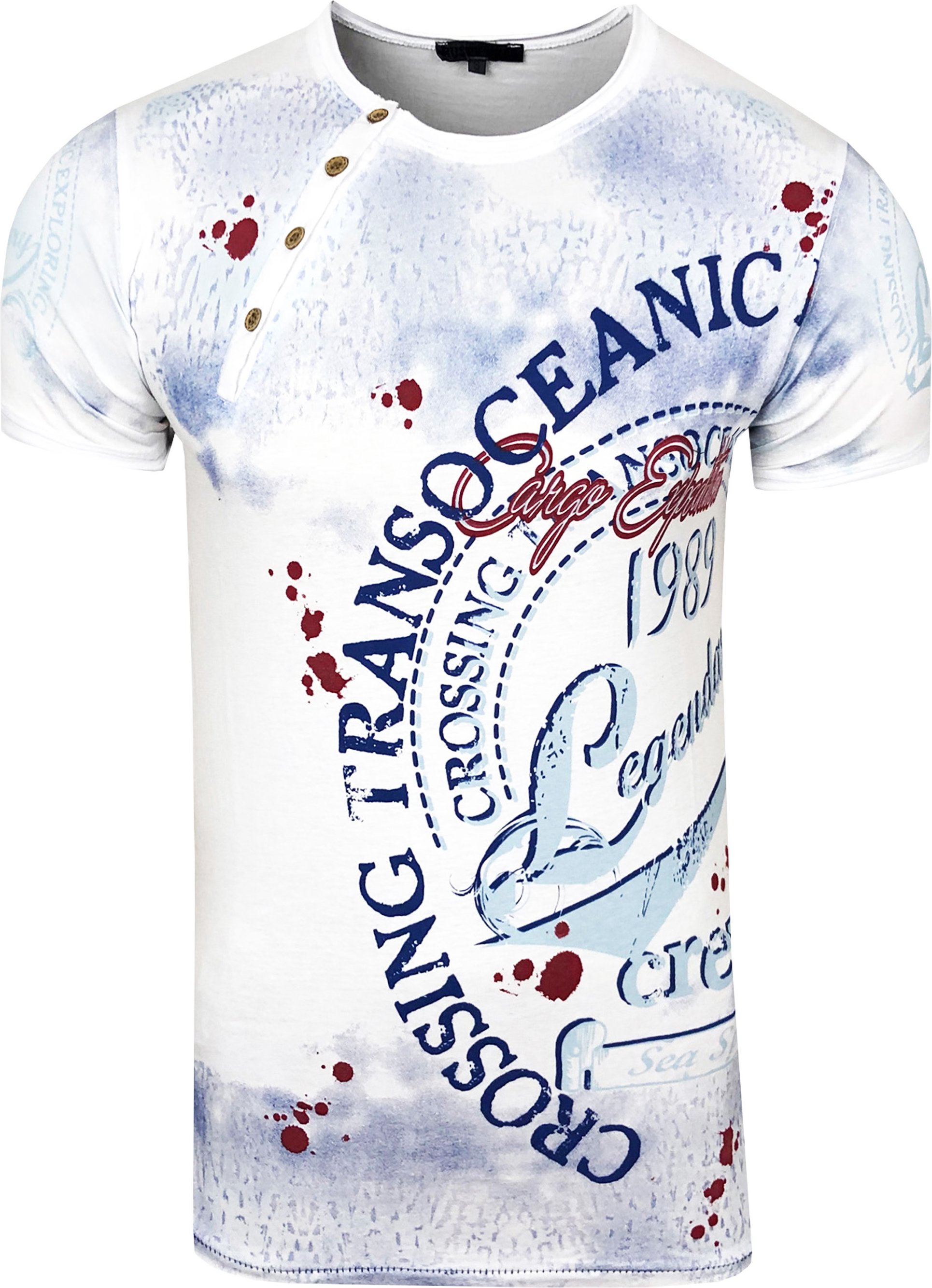 Thumbnail - Rundhals T-Shirt mit All Over Front Print