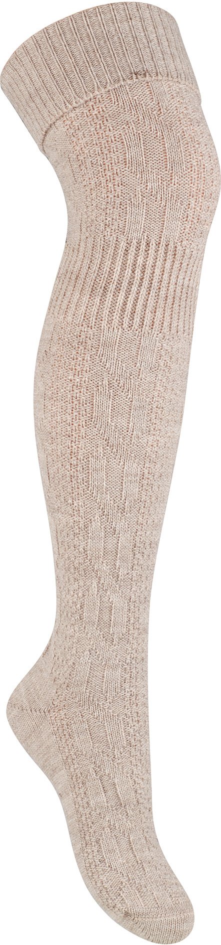 Overknee-Wollsocken für Damen | Steven | Winterwarme dicke lange Socken Beige