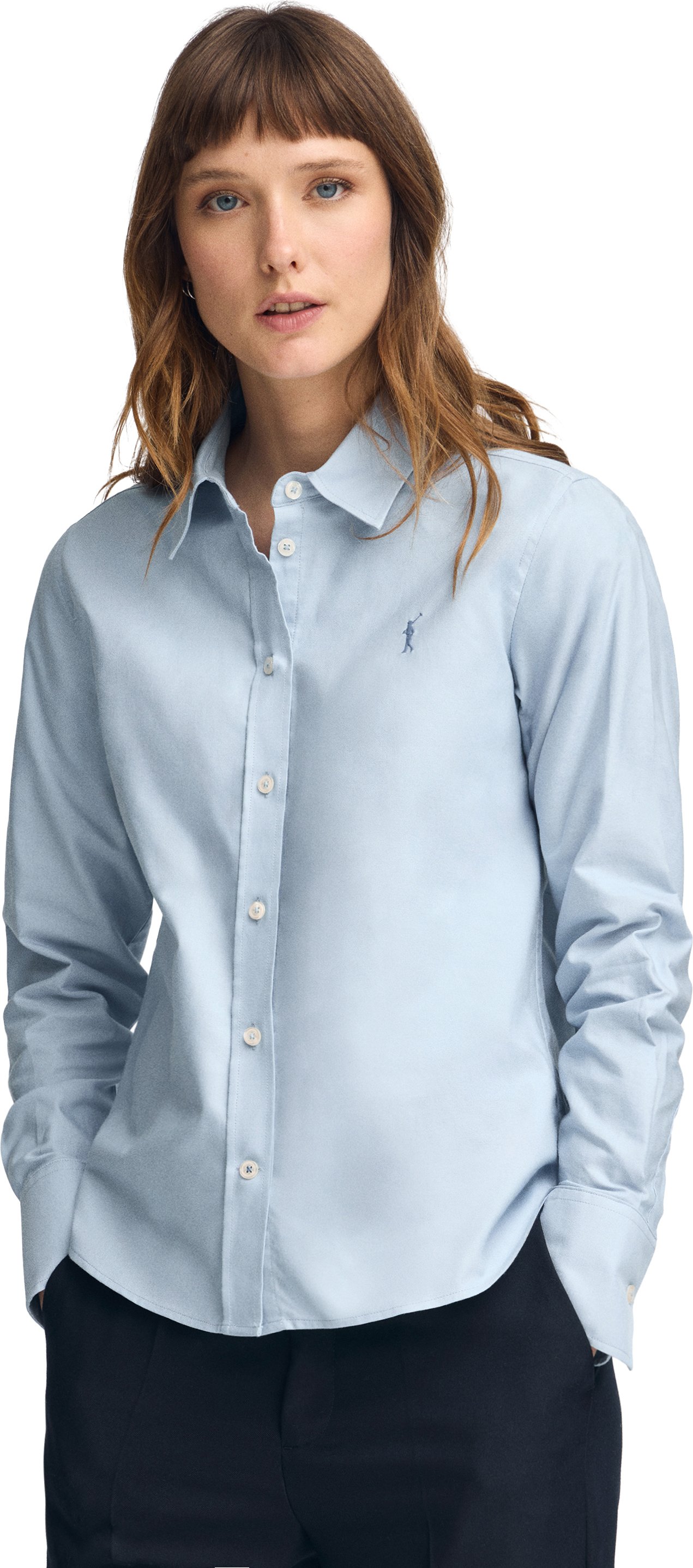 Hemd hellblau mit geradem Schnitt und Rigby Go-Logo