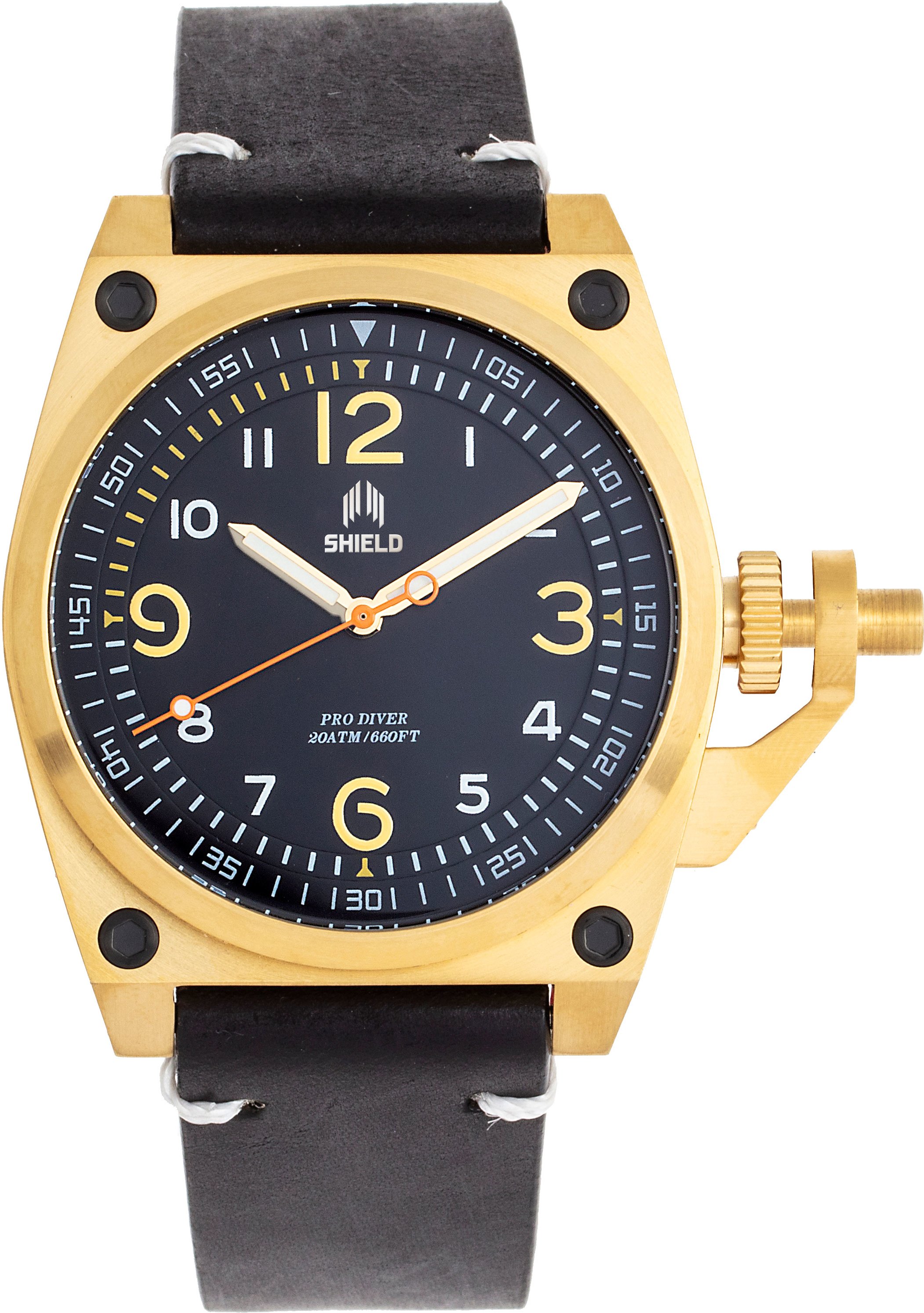 Shield Pascal Lederarmband Herren-Taucheruhr