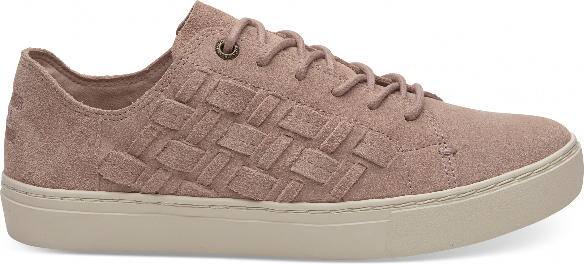 Toms Lenox Bloom Basketweave Pink Leder Womens Schnürungstrainer 10011818