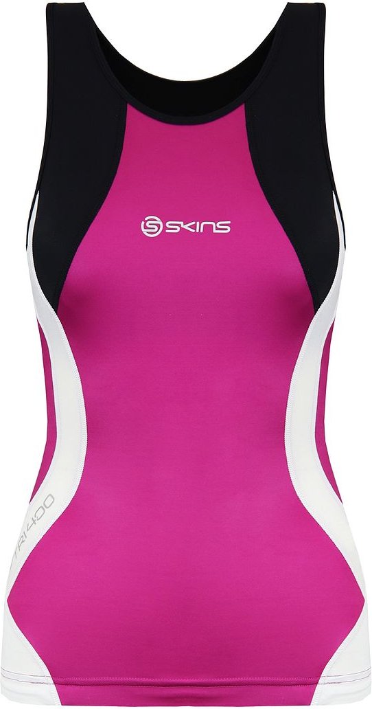 Skins Triathlon Kompression ärbliche rosa Womens Racer Back Top T49085051