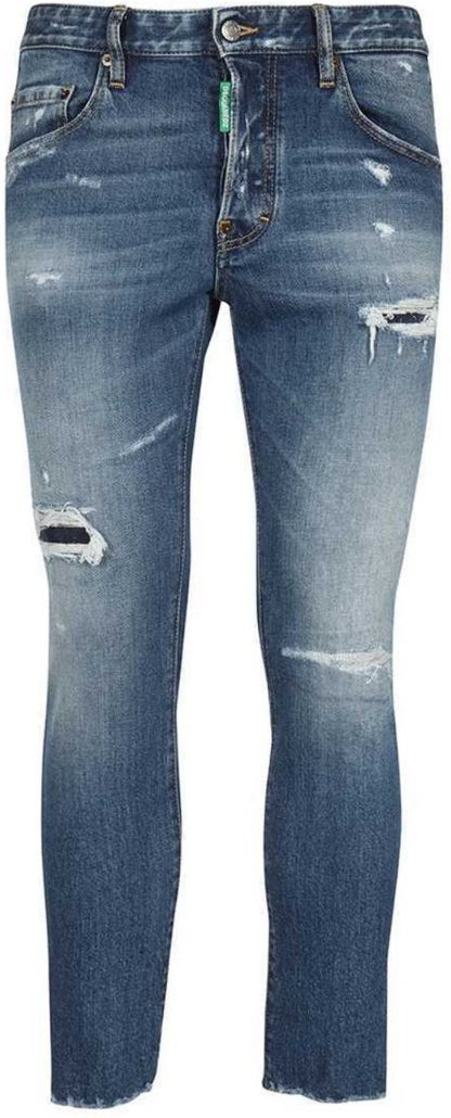 Dsquared2 Skater Jeans Mit Grünem Badge, Blaue Jeanshose