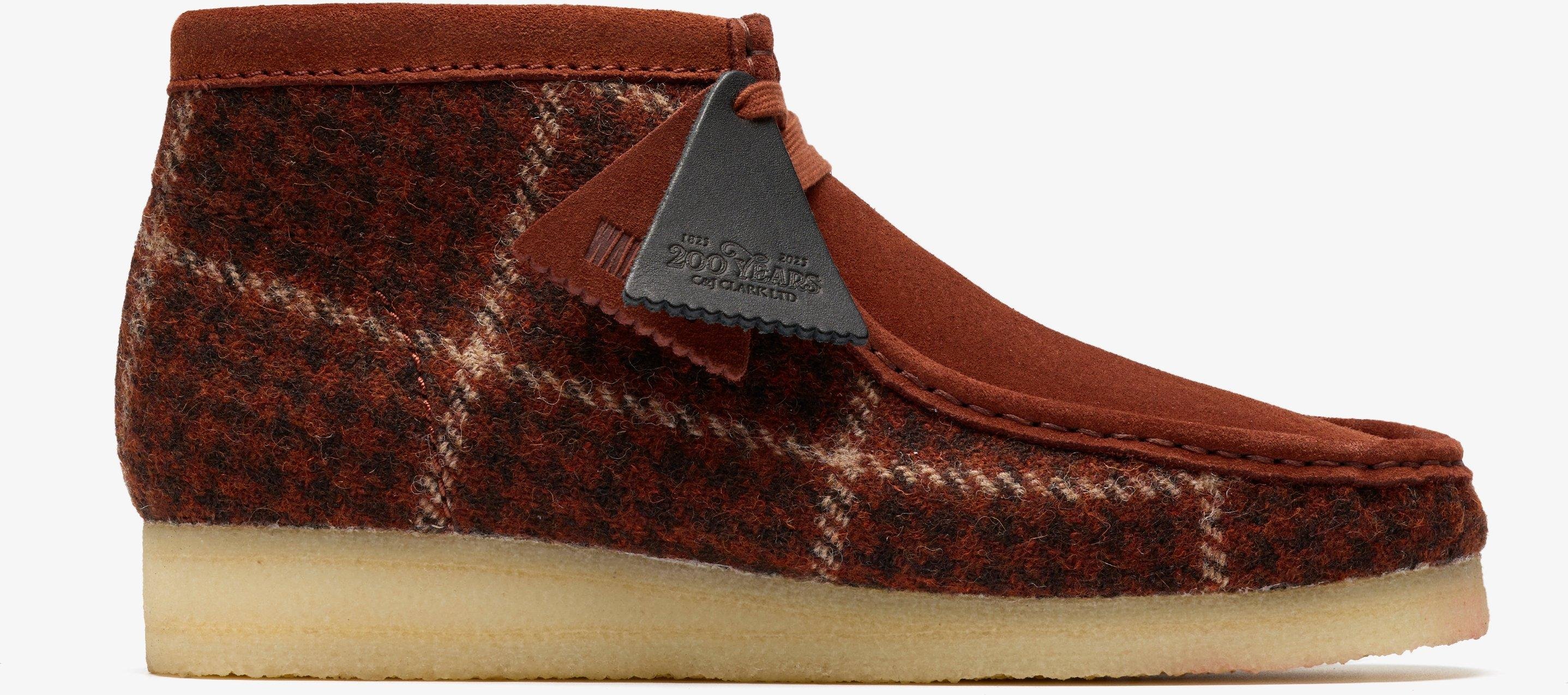 Wallabee Stiefel Rost Tweed Kombination Stiefel