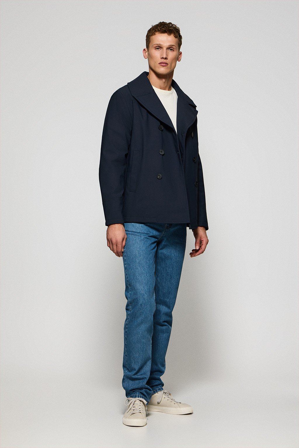 Caban-Mantel Manhattan marineblau mit Polo Club Details