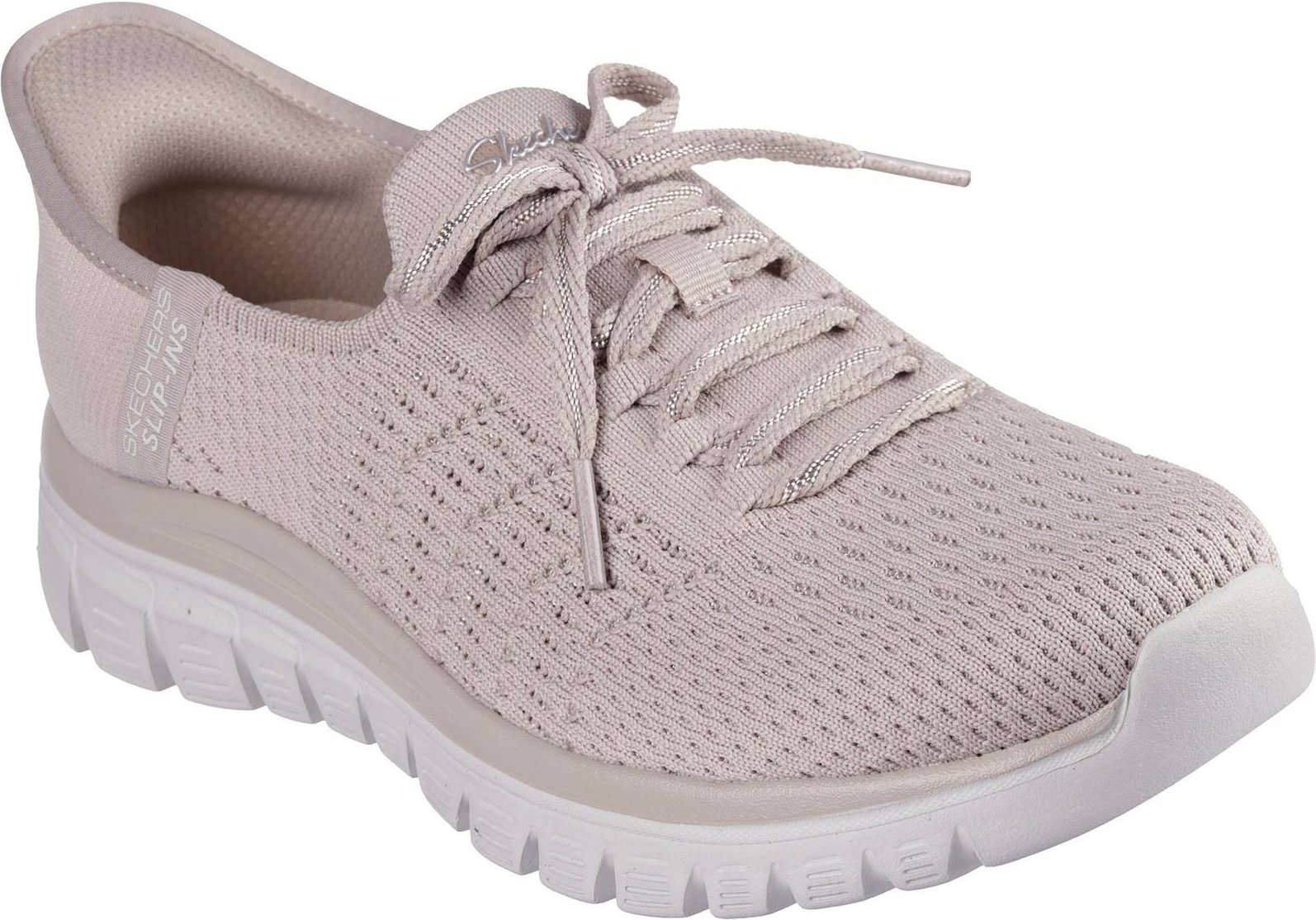 Thumbnail - Skechers Graceful First Blush Textil Damen Taupe Sneaker
