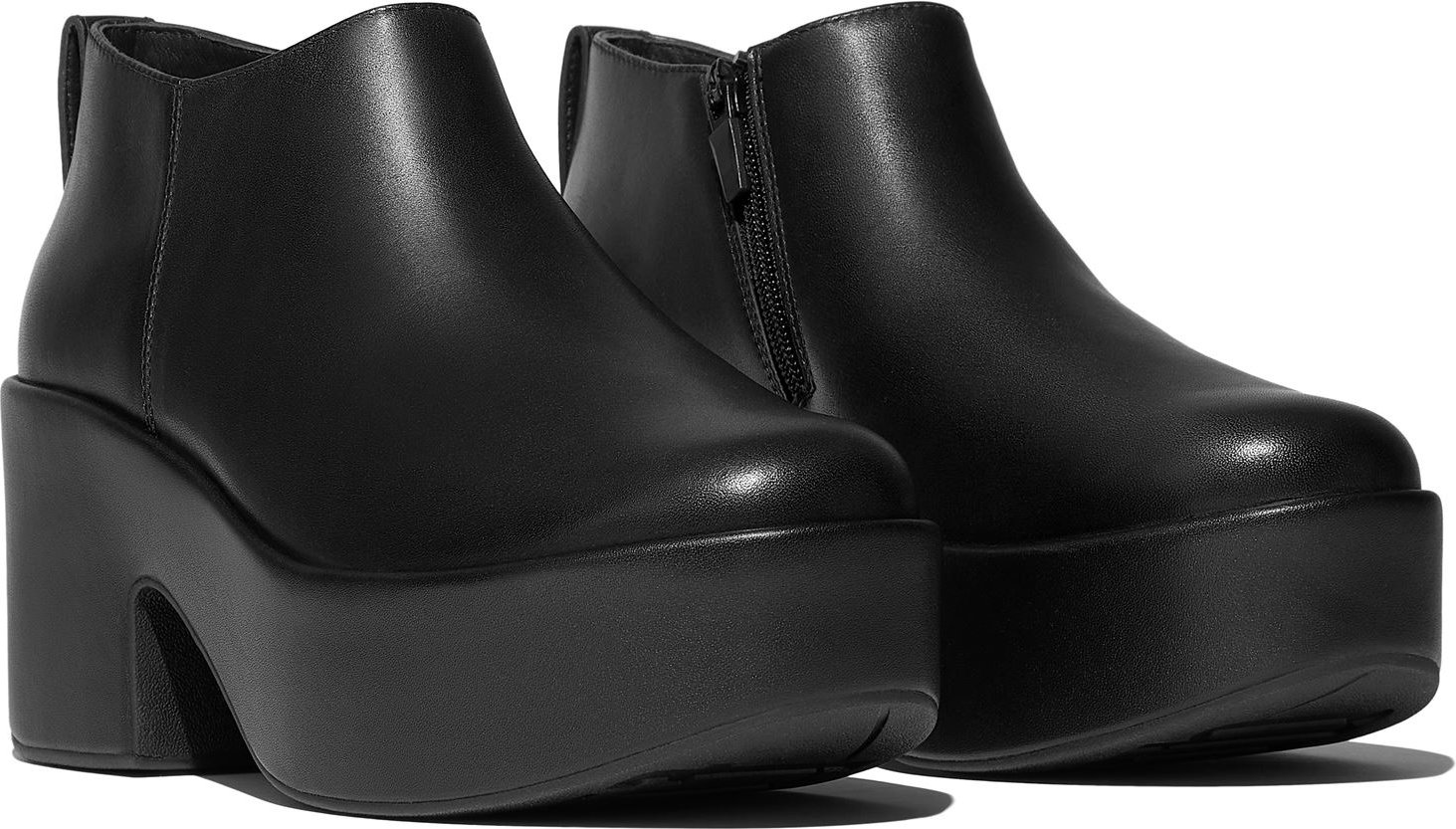 FitFlop Plattform Stiefeletten aus Leder für Damen in Schwarz