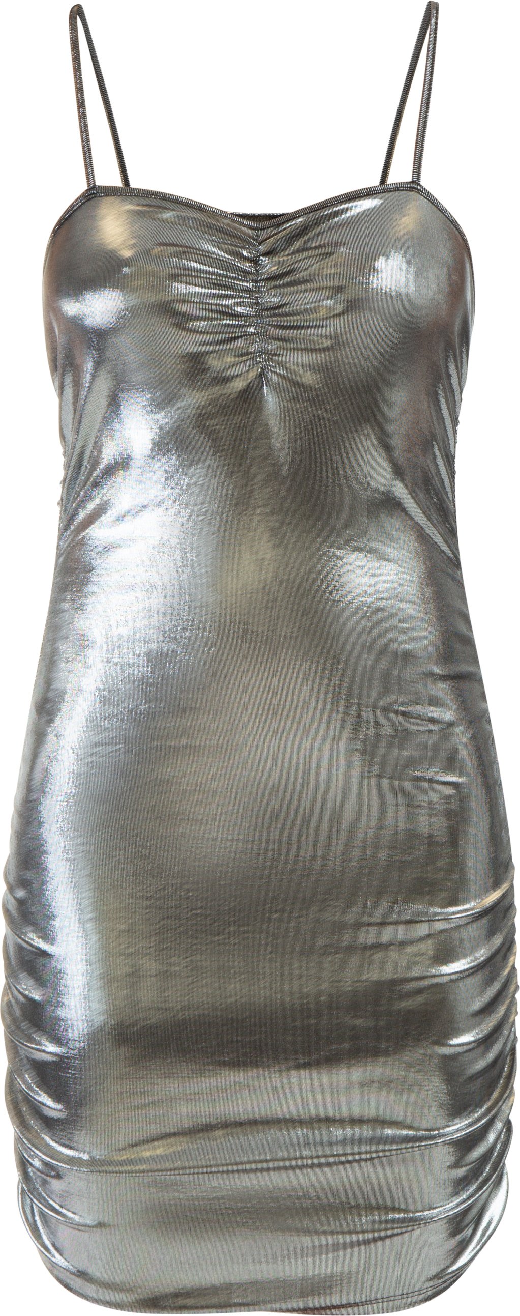 Faina Strick-Trägerkleid mini Damen Schwarz Metallic