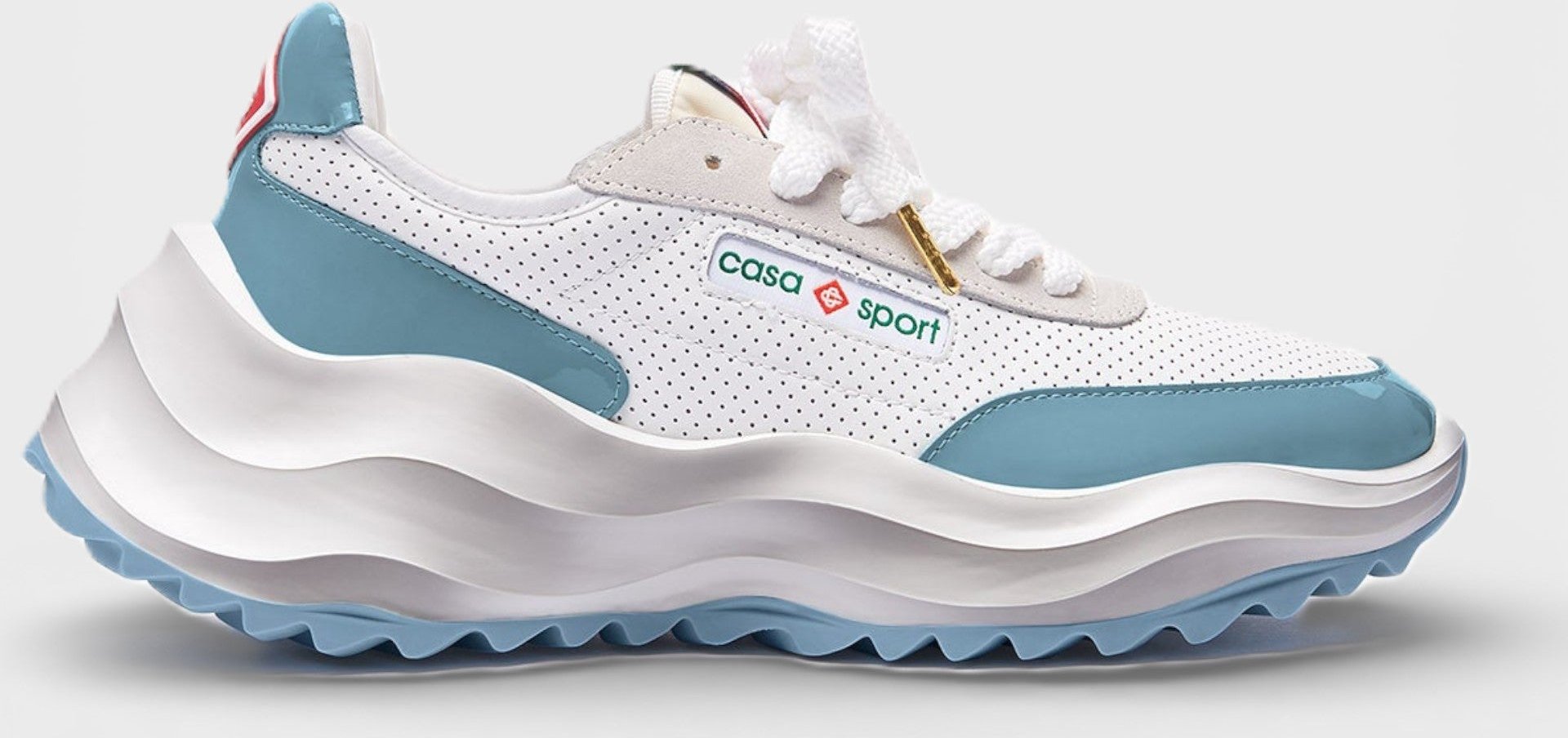 Casablanca Atlantis Damen Sneaker - Weiß mit hellblauen Akzenten