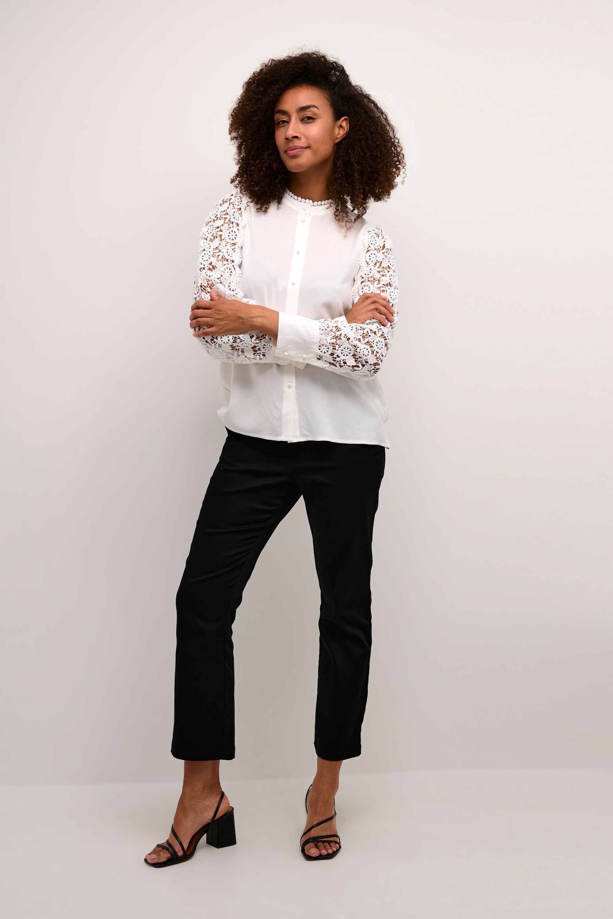 Langarm-Bluse Relaxed fit Spring Gardenia white