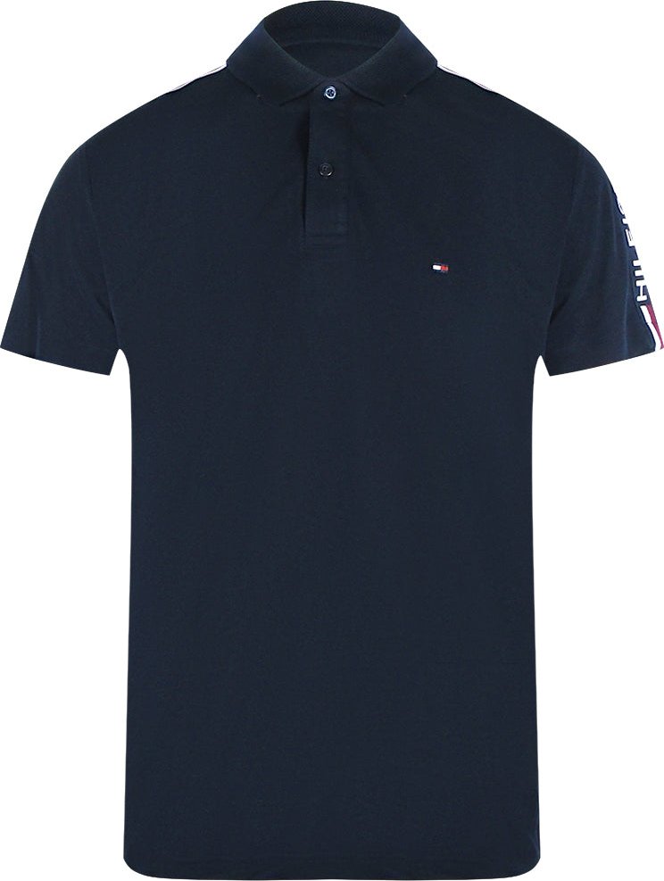 Tommy Hilfiger - Marineblaues Poloshirt Mit Ärmelband