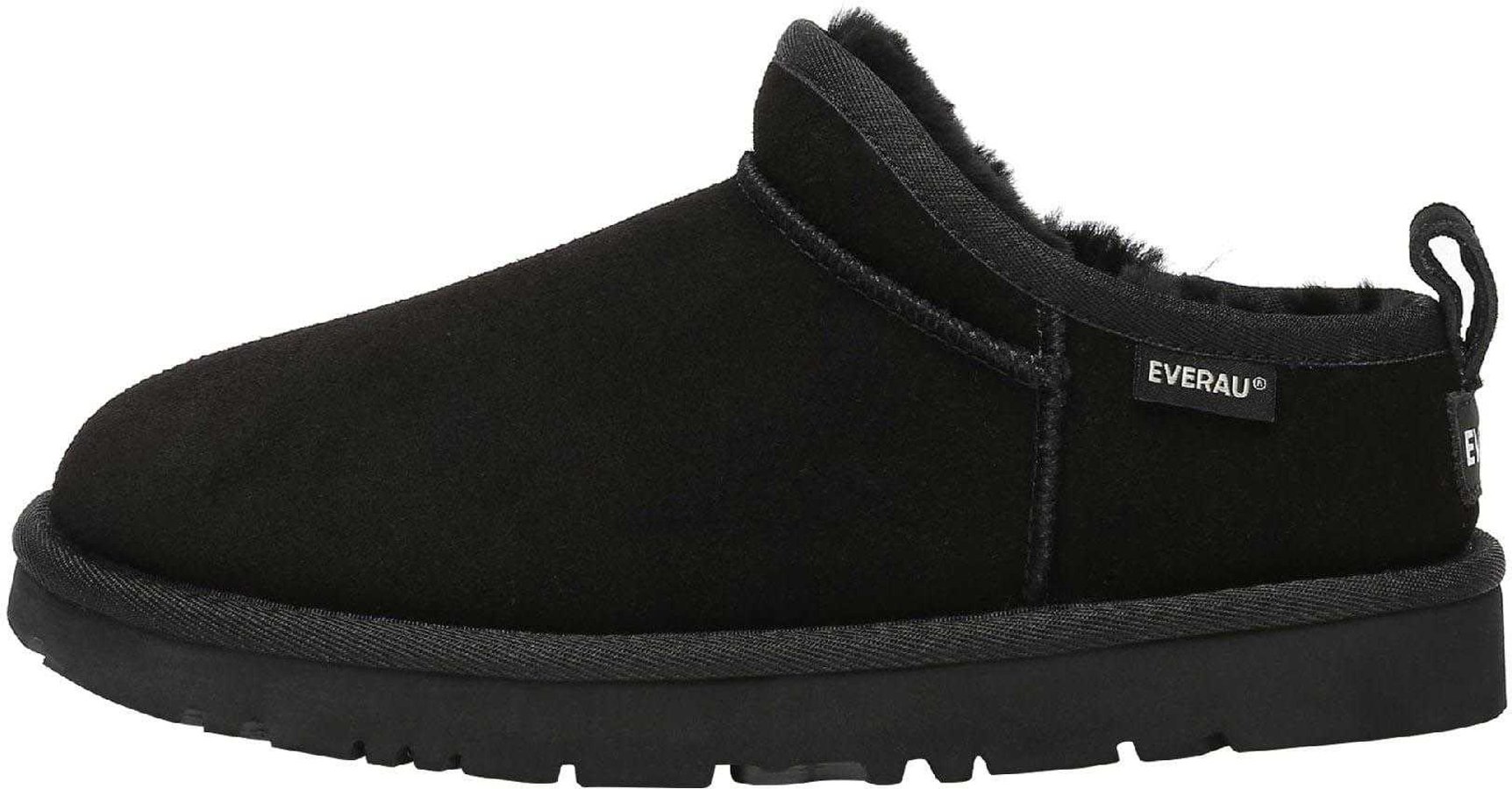 EverAu - "Quail" Hausschuhe für Damen, Leder (Schwarz)