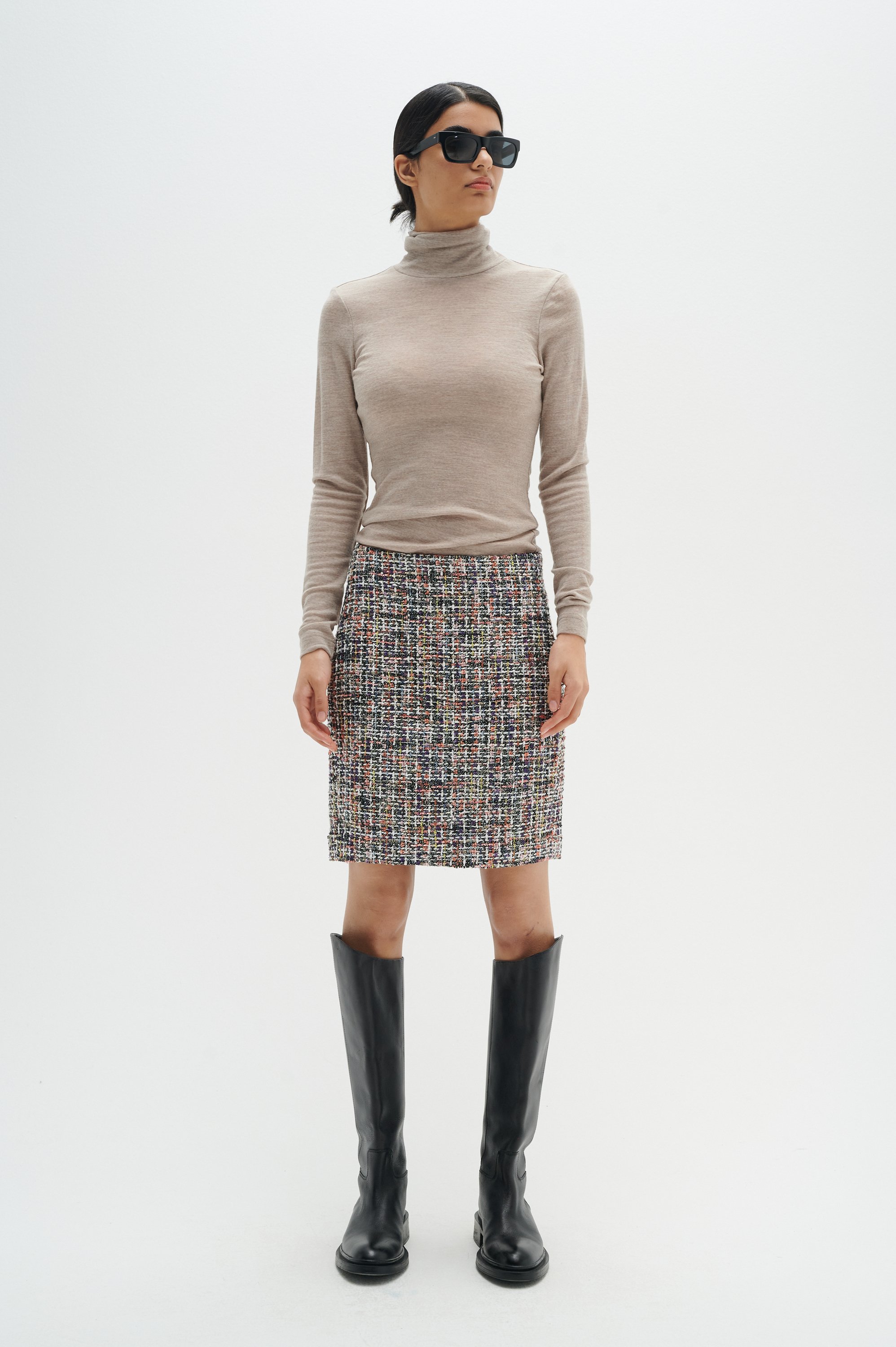 Langarm-Shirt Slim fit Oatmeal Melange beige