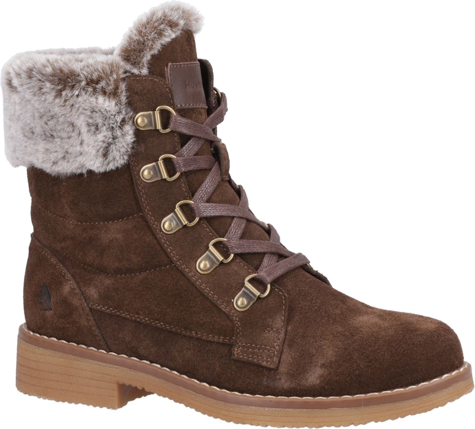 Hush Puppies Florence Leder Damen Schokolade Stiefel