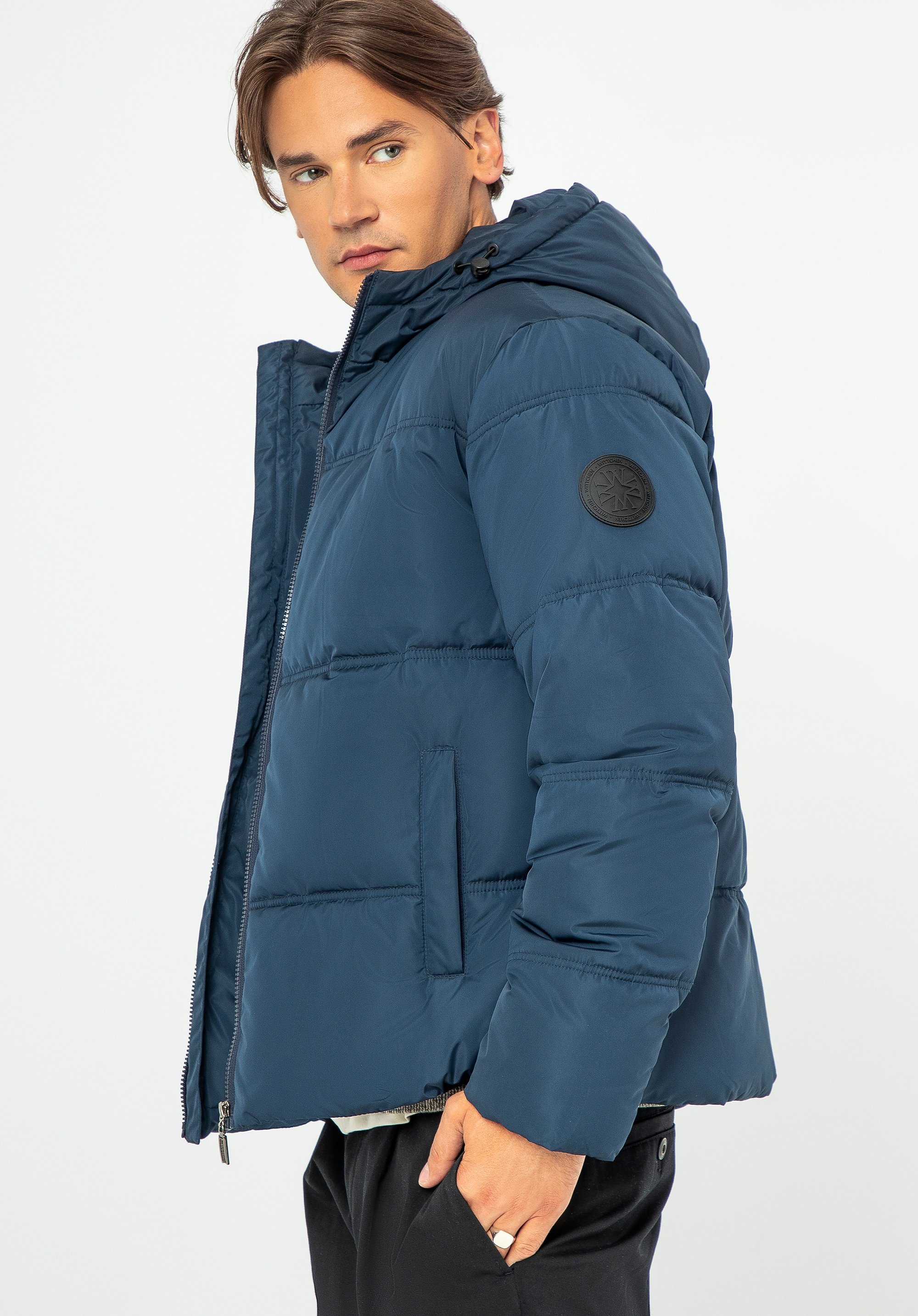 Wittchen Herren-Steppjacke mit Monogramm, Marineblau, Polyester